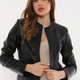Reneta Black Leather Jacket Women Jeyka