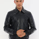 Daniel Navy Blue Leather Jacket Men Jeyka