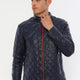 Leonardo Blue Leather Jacket Men Jeyka