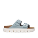 Arizona Chunky Baby Blue Suede Leather Narrow