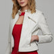 Kiely Beige Genuine Leather Jacket Women Jeyka