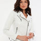Stefania White Leather Jacket Women Jeyka
