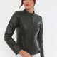 Malibuna Olive Green Leather Jacket Women Jeyka