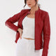 Malibuna Red Leather Jacket Women Jeyka