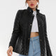 Donna Black Leather Jacket Women Jeyka