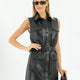 Kathy Black Leather Dress