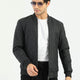 Como Navy Blue Patterned Leather Jacket
