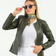 Isabella Green Leather Jacket Women