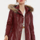 Veronica Maroon Leather Jacket Women Jeyka