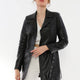 Jessica Black Leather Trench Coat Women