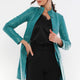 Paris Turquoise Leather Trench Coat Women Jeyka