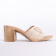 Amapola Genuine Leather Women Sandals Beige