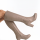 Livorno Genuine Knee High Leather Beige Boots