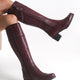 Lucca Genuine Knee High Leather Maroon Boots